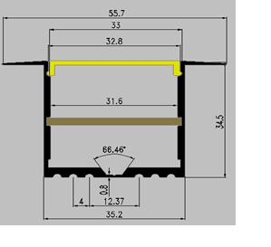 LED linear ASV- LNR 62/ 570mm